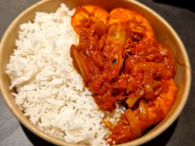 Gambas à l'armoricaine & riz