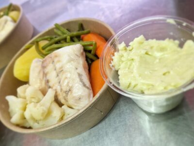 Aïoli de filet d'Eglefin en cuisson sous vide basse température & légumes vapeur